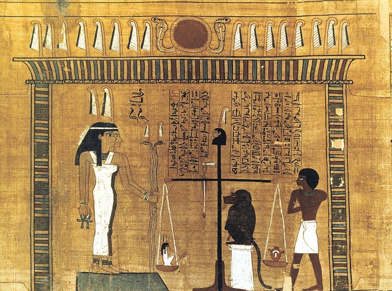 Egyptian Wall Painting Of Weighing The Heart