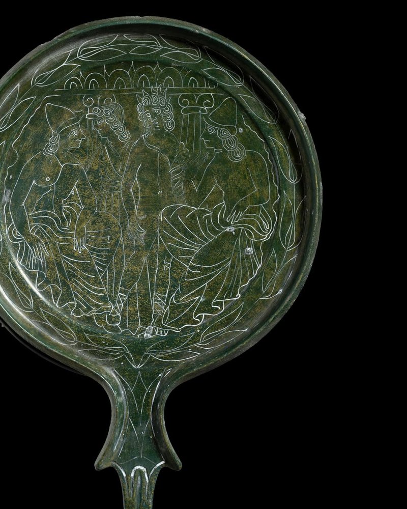 Etruscan Bronze Mirrors With Engravings