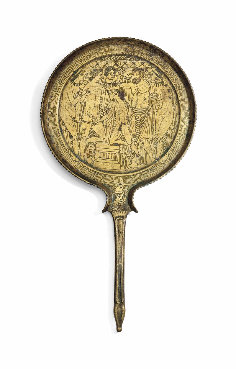 Etruscan Bronze Mirrors With Engravings