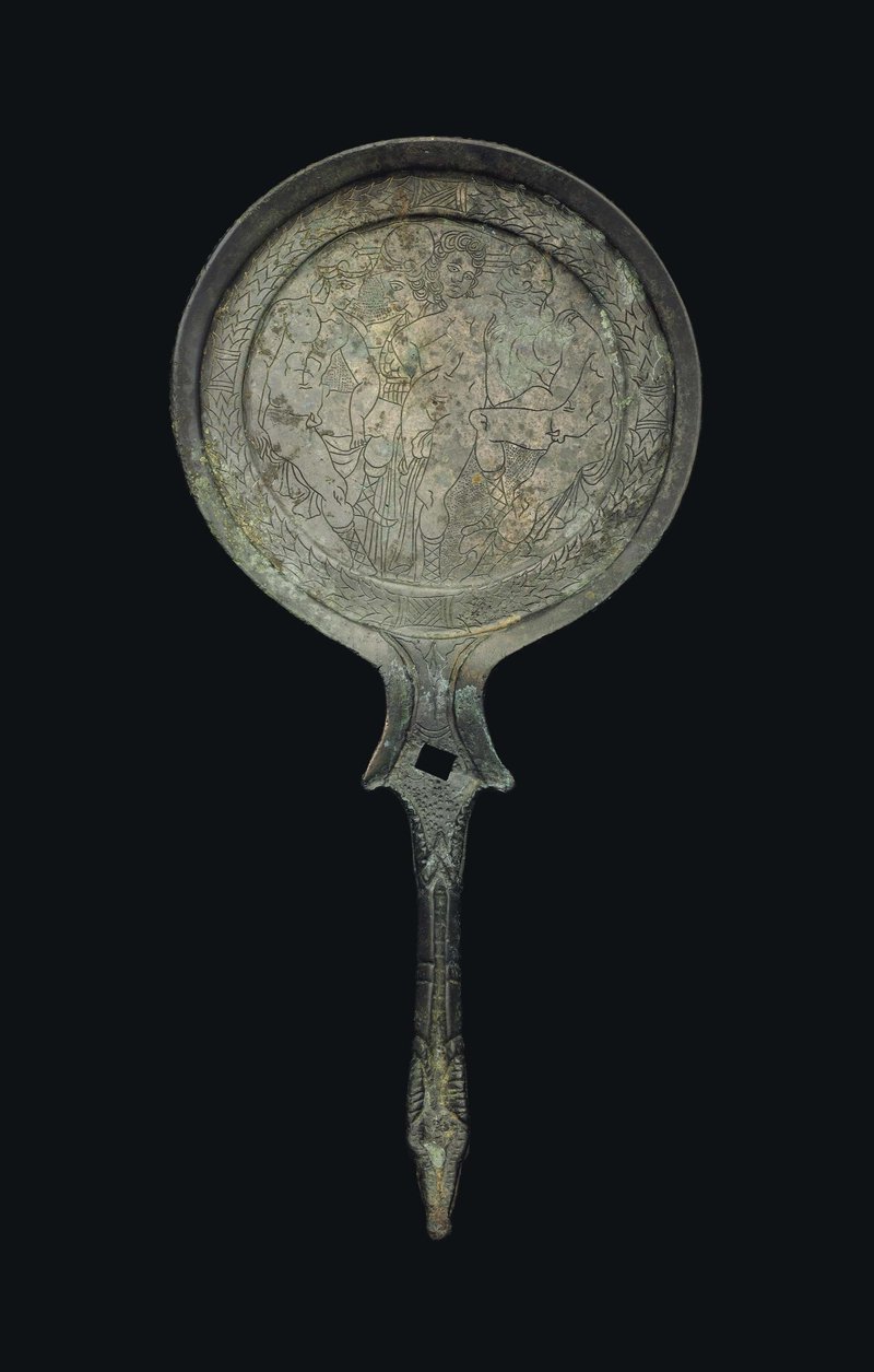 Etruscan Bronze Mirrors With Engravings