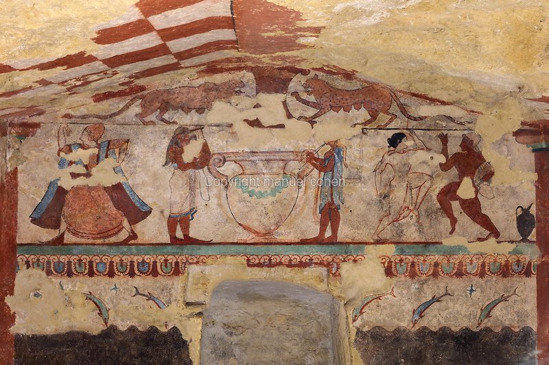 Etruscan Tomb Frescoes Of Dancers<span class=
