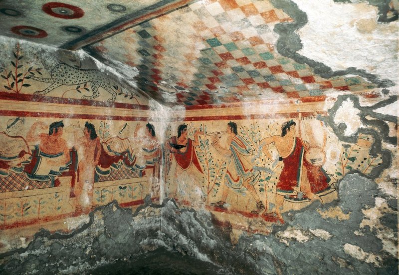 Etruscan Tomb Frescoes Of Dancers