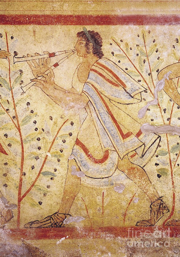 Etruscan Tomb Painting Of Musicians