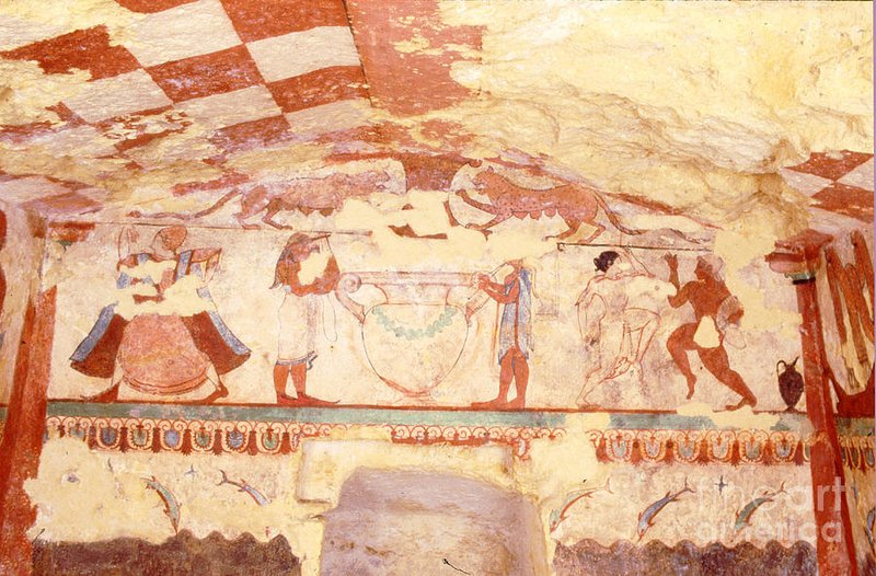 Etruscan Tomb Painting Of Musicians