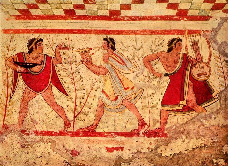 Etruscan Tomb Painting Of Musicians