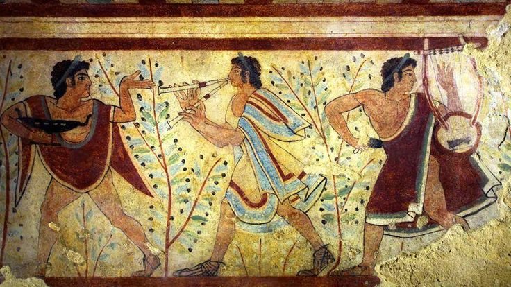 Etruscan Tomb Painting Of Musicians