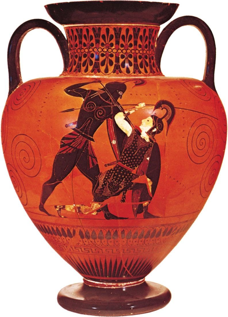 Greek Amphora Depicting Achilles<span class=