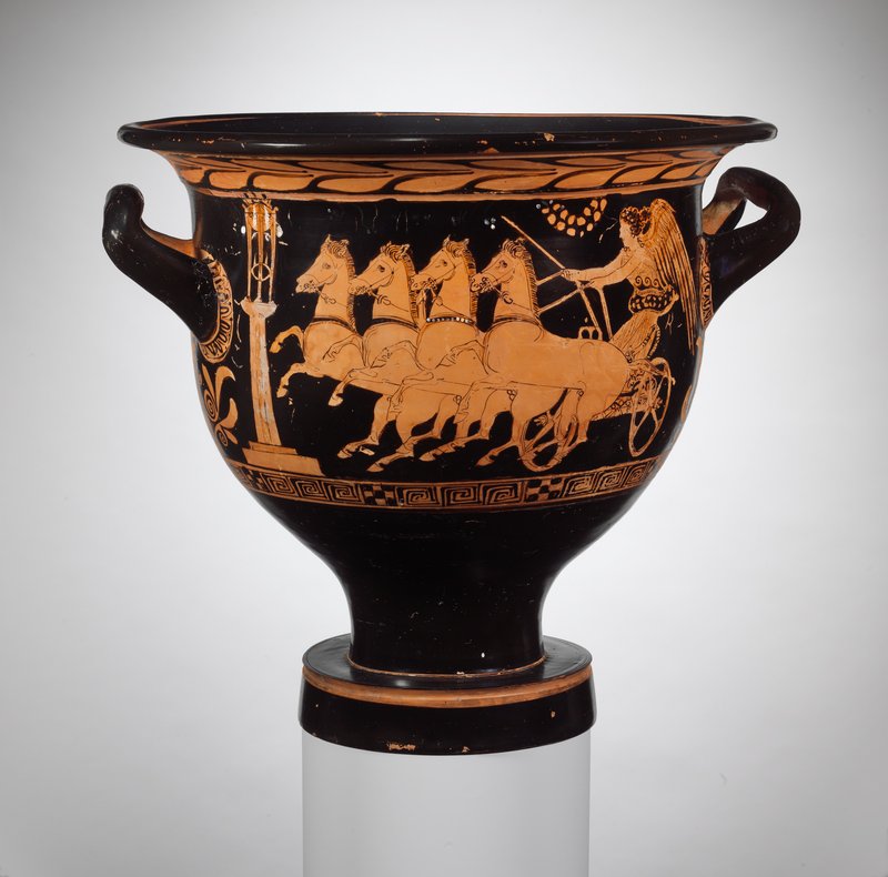 Greek Chariot Krater Pottery