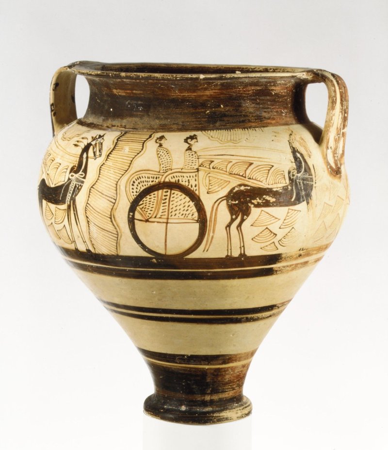 Greek Chariot Krater Pottery