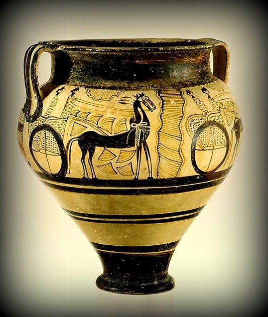 Greek Chariot Krater Pottery