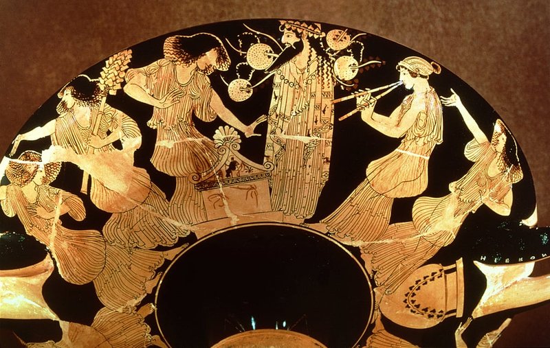 Greek Kylix Depicting Dionysus