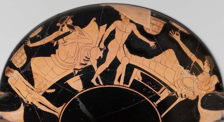Greek Kylix With Symposium Scene