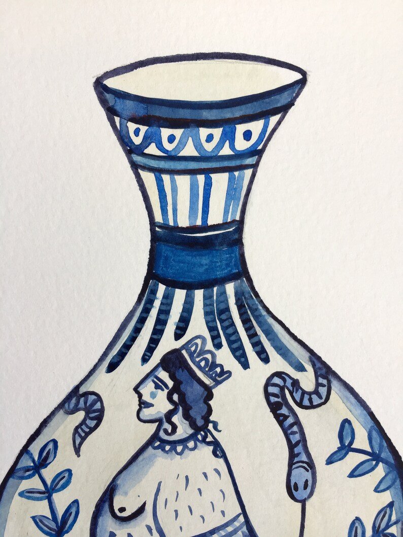 Greek Pottery With Mythological Scenes
