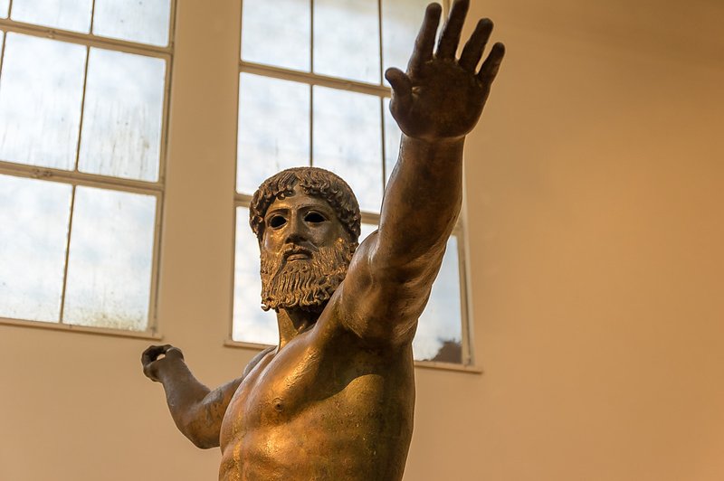 Greek Statue Of Poseidon Or Zeus