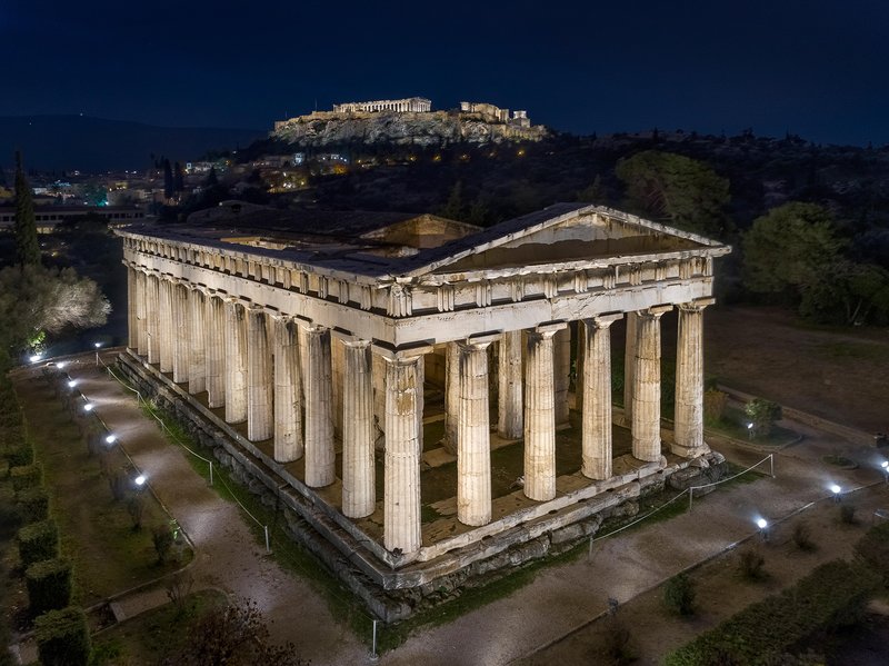 Greek Temple Of Hephaestus In Athens<span class=