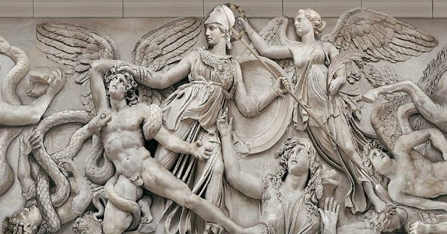 Greek Temple Relief Of The Gigantomachy