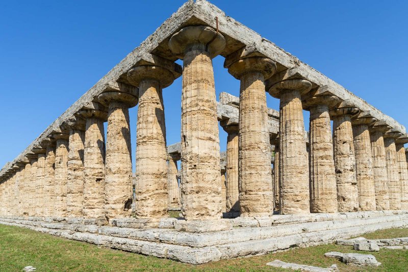 Greek Temple Ruins In Paestum
