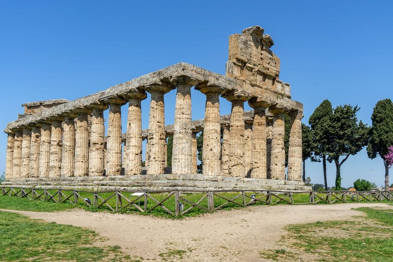Greek Temple Ruins In Paestum