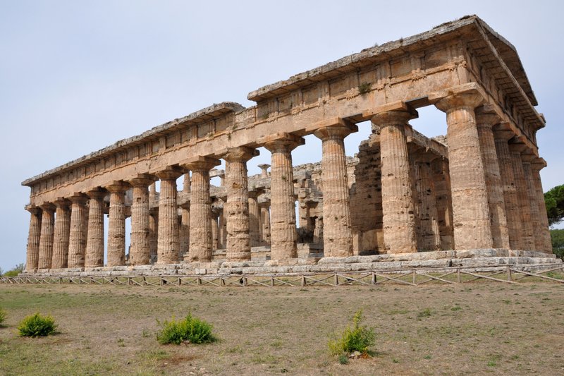 Greek Temple Ruins In Paestum<span class=