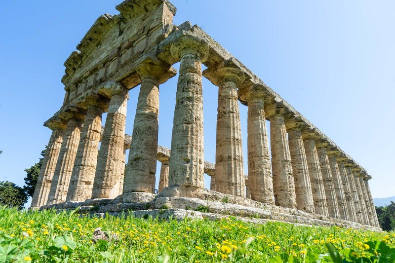 Greek Temple Ruins In Paestum