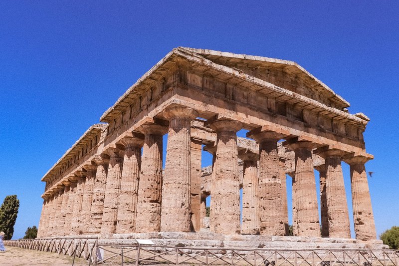 Greek Temple Ruins In Paestum