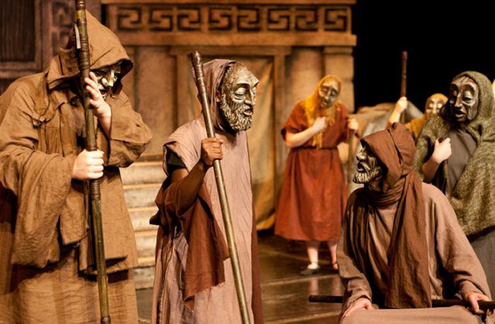 Greek Theater Masks And Costumes
