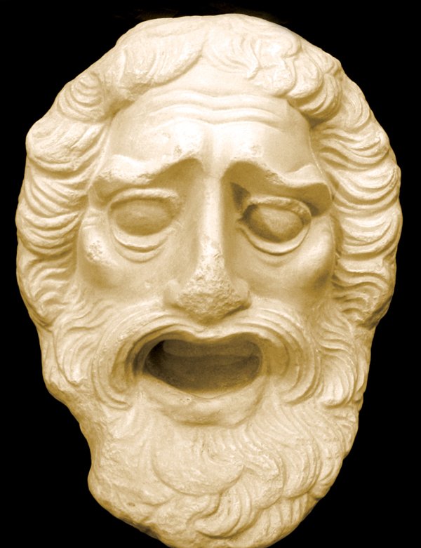 Greek Theater Masks In Marble