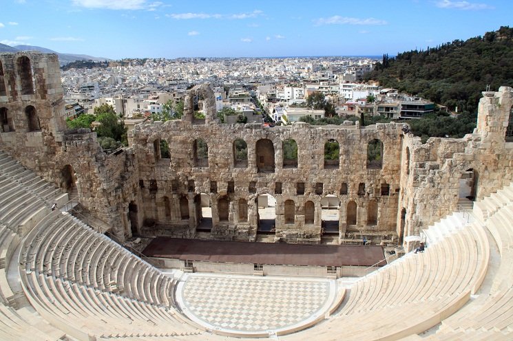 Greek Theater Of Dionysus In Athens<span class=