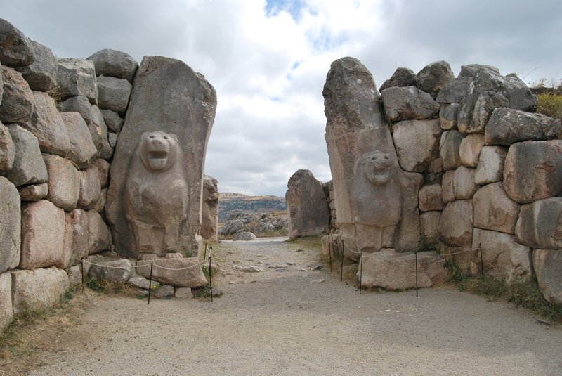 Hittite Lion Gate At Hattusa