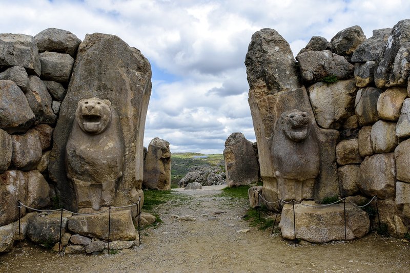 Hittite Lion Gate At Hattusa