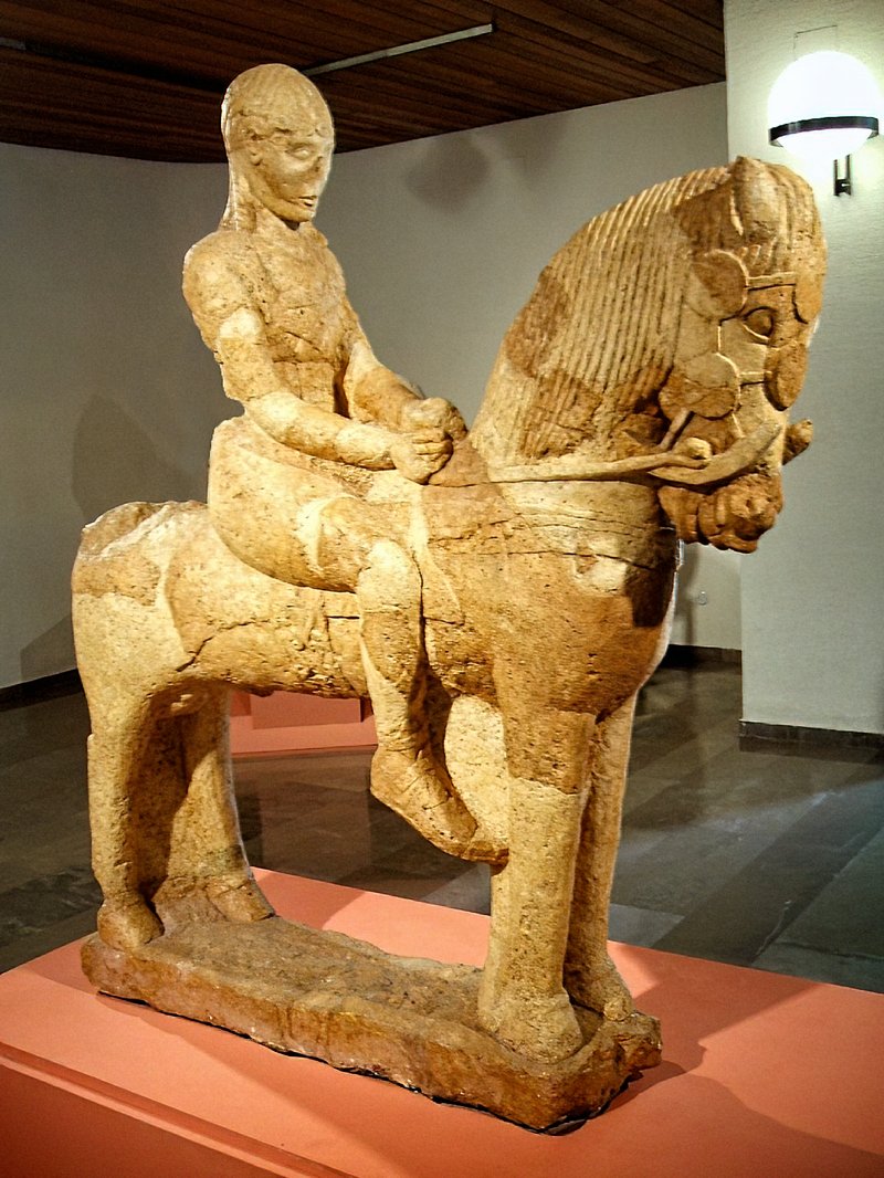 Iberian Warrior Stone Statues