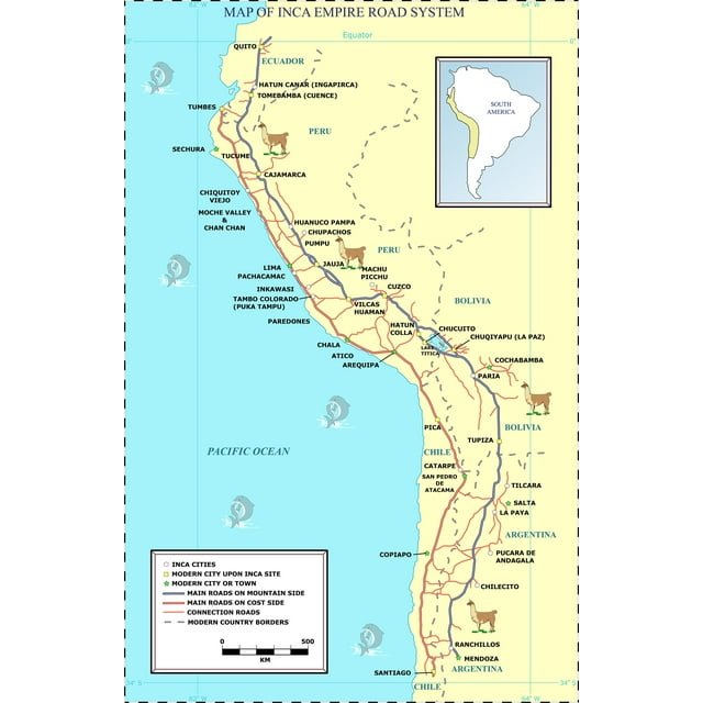 Inca Road Network Map
