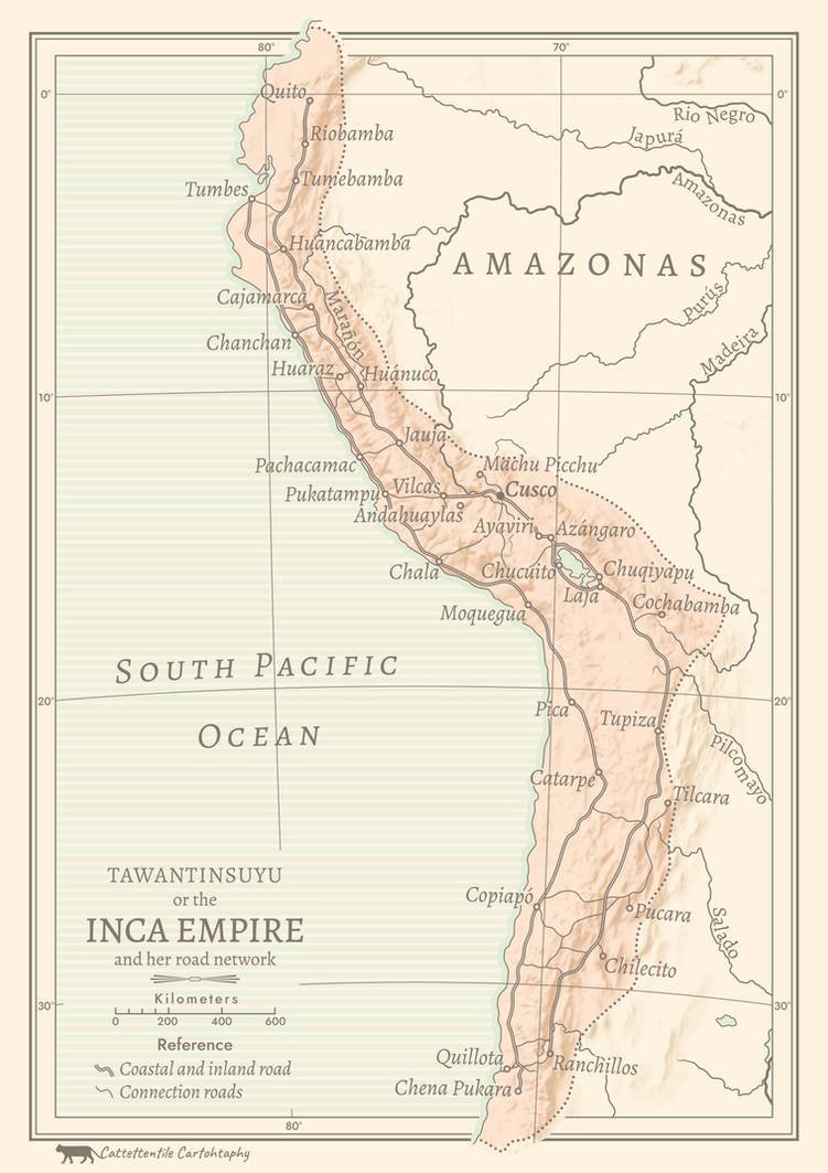 Inca Road Network Map<span class=