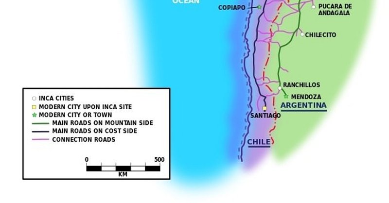 Inca Road Network Map