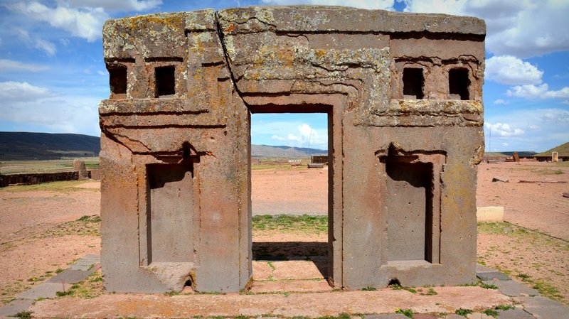 Inca Stone Sun Gate At Tiwanaku