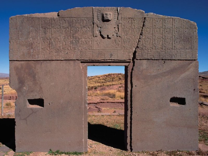 Inca Stone Sun Gate At Tiwanaku