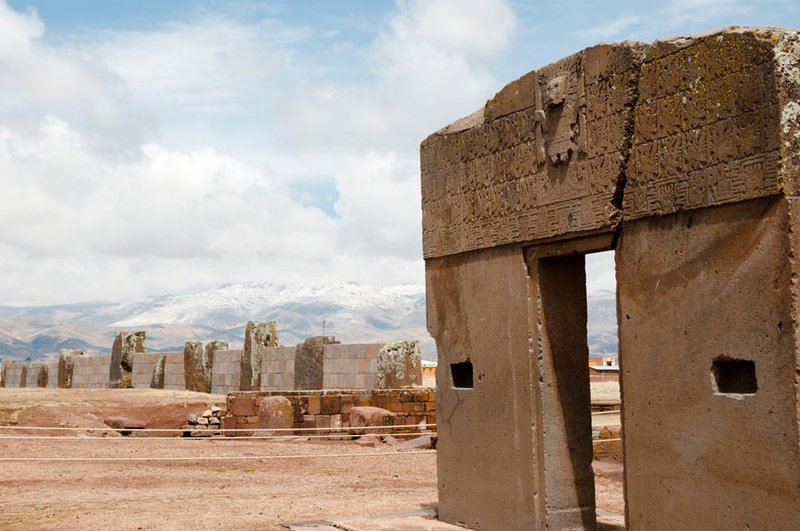 Inca Stone Sun Gate At Tiwanaku