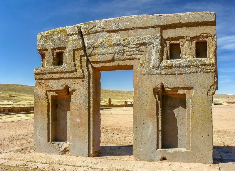 Inca Stone Sun Gate At Tiwanaku
