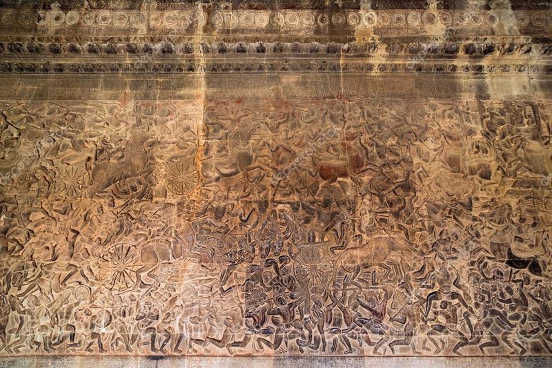Khmer Bas-Relief Of Celestial Dancers