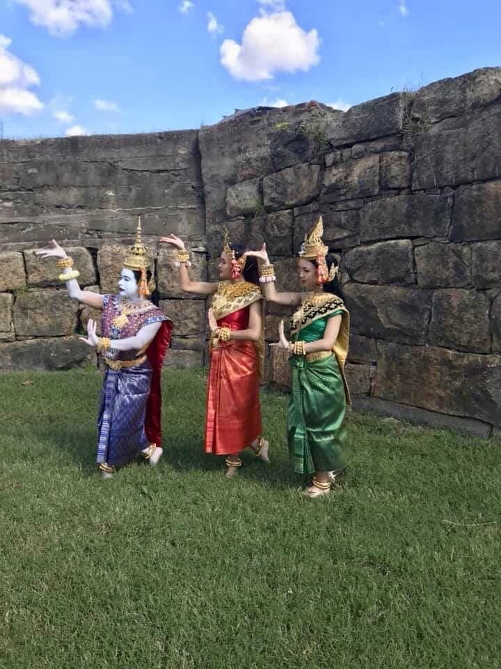 Khmer Bas-Relief Of Celestial Dancers