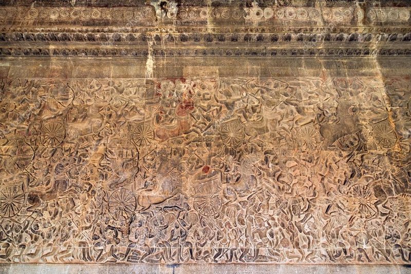 Khmer Bas-Relief Of Celestial Dancers