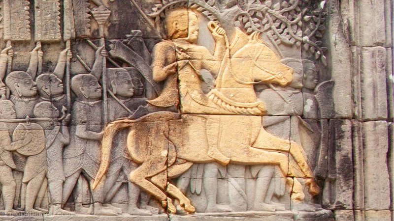 Khmer Bas-Reliefs Of Divine Battles