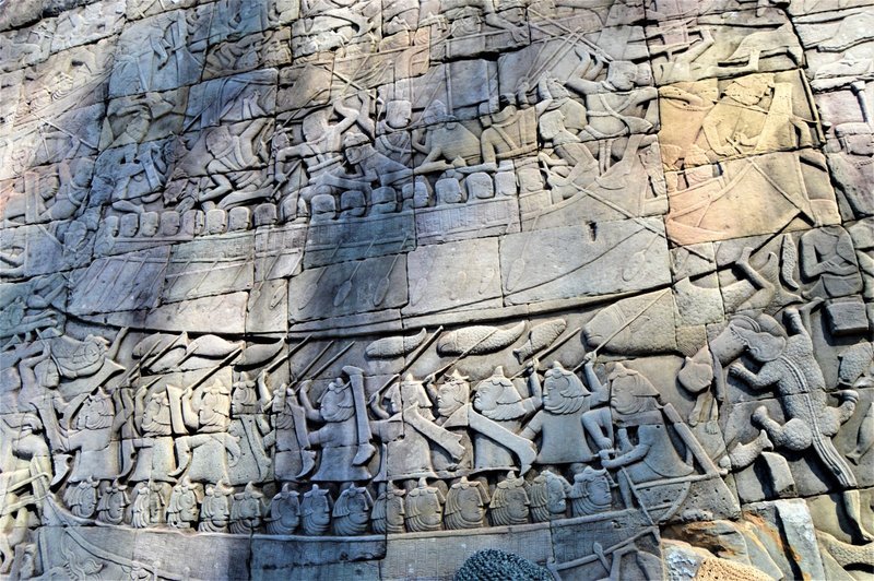 Khmer Bas-Reliefs Of Divine Battles