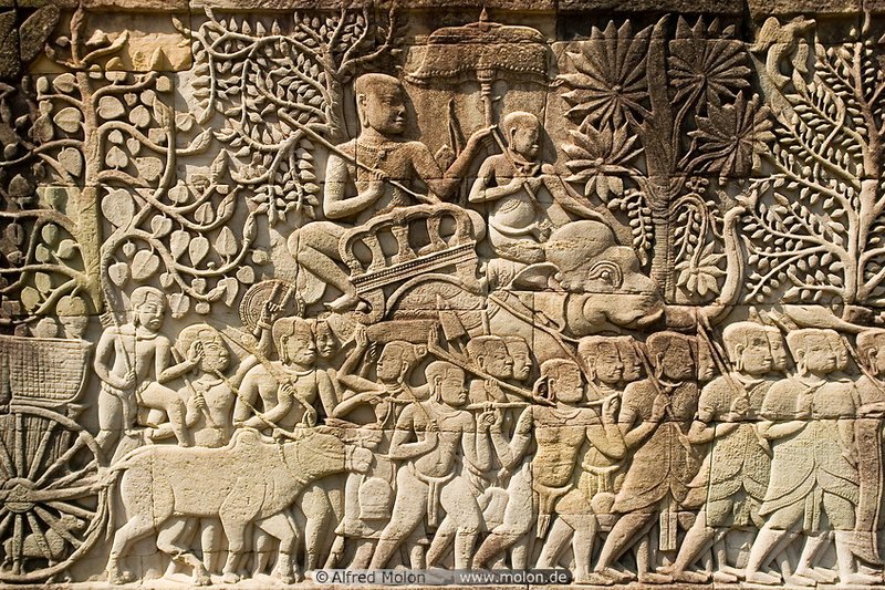 Khmer Bas-Reliefs Of Divine Battles