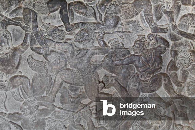 Khmer Bas-Reliefs Of Divine Battles