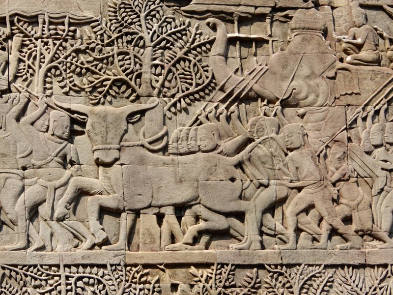Khmer Bas-Reliefs Of Divine Battles