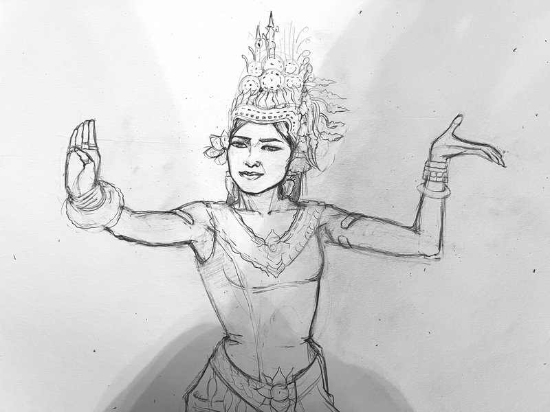 Khmer Dancing Apsara Carvings