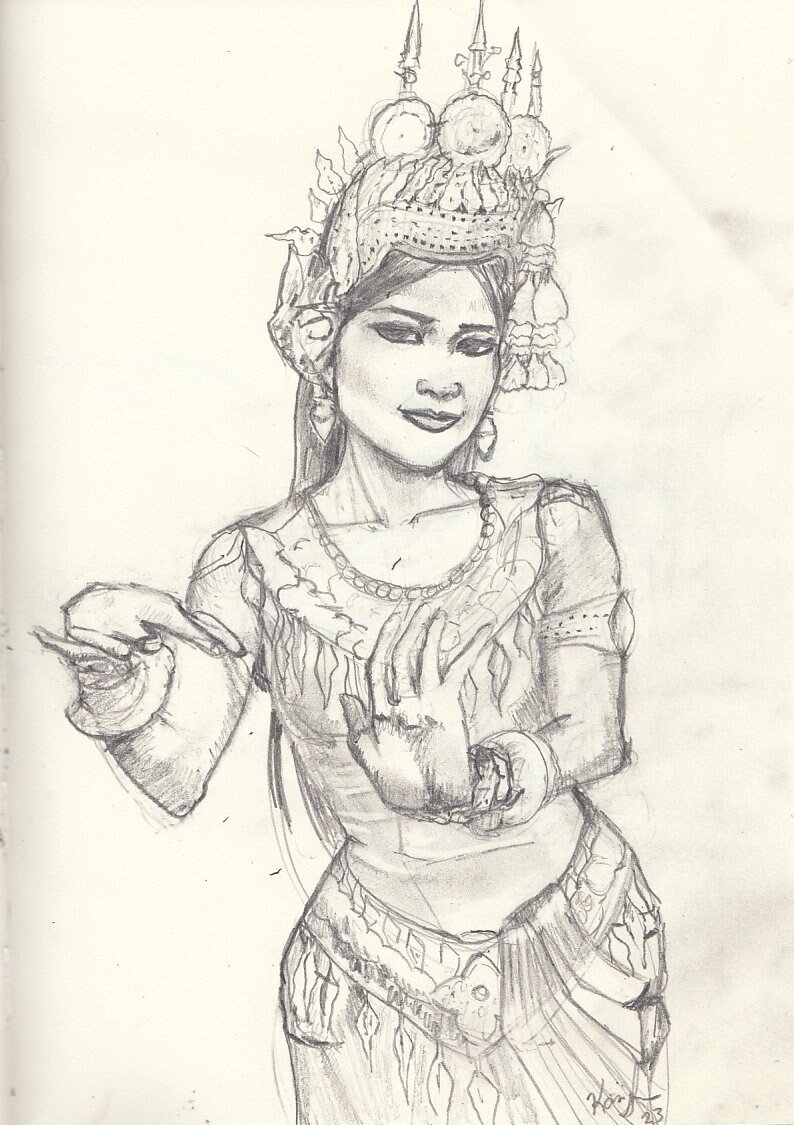 Khmer Dancing Apsara Carvings