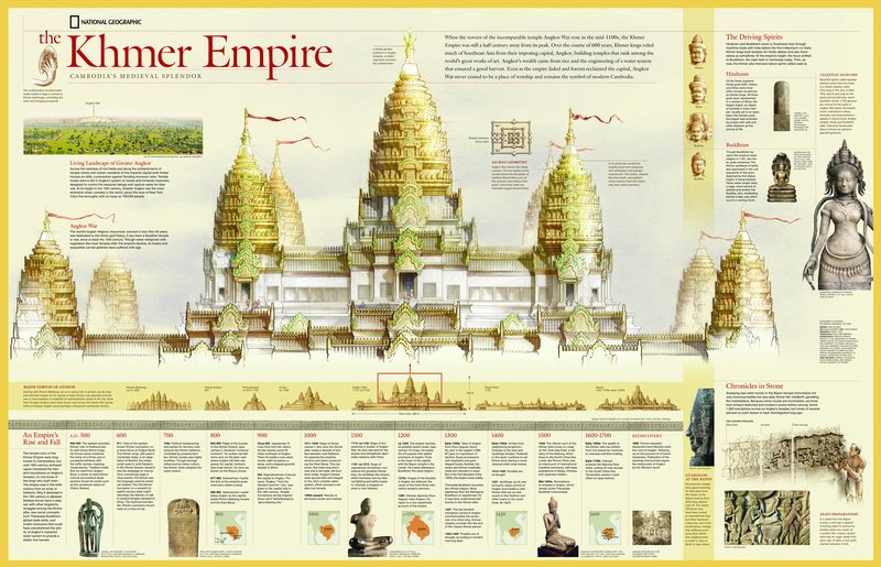 Khmer Empire Map And Artifacts