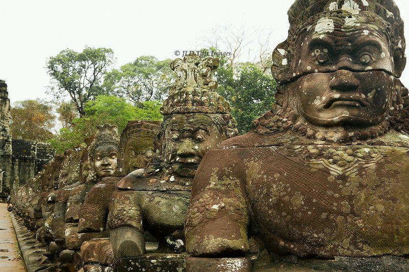 Khmer Naga Balustrades At Angkor Thom<span class=